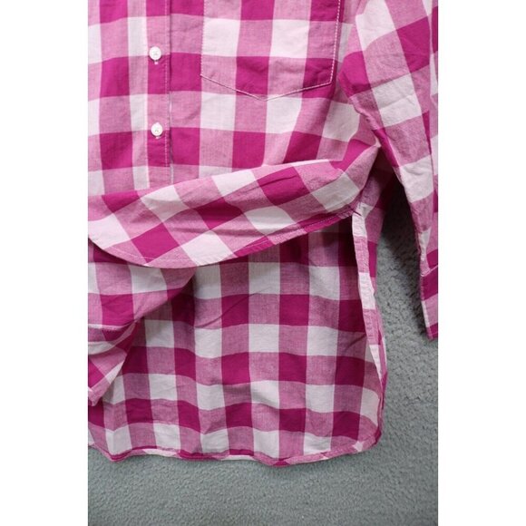 Maeve by Anthropologie Gingham Plaid Small Button Up Shirt-Beachy - Picture 4 of 12